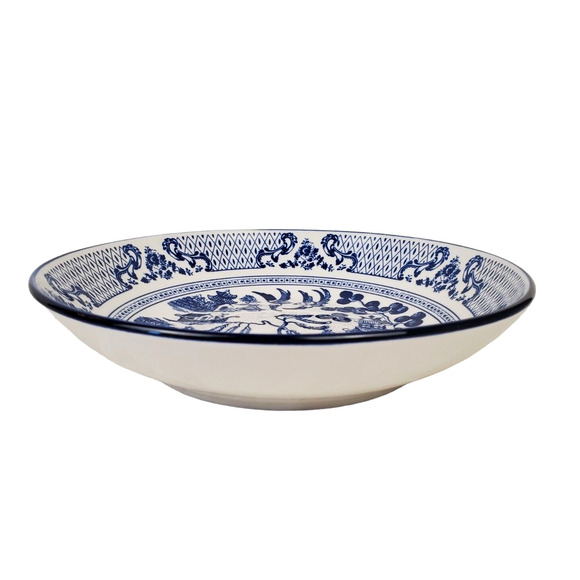 Eaton Fine Dining English Willow 9in Pasta Bowls Blue & White Set of 4 NEW - Picture 8 of 16